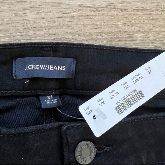 J. Crew Curvy Toothpick Jeans Stretch Ankle Length High Rise Black Size 37 - Picture 9 of 11